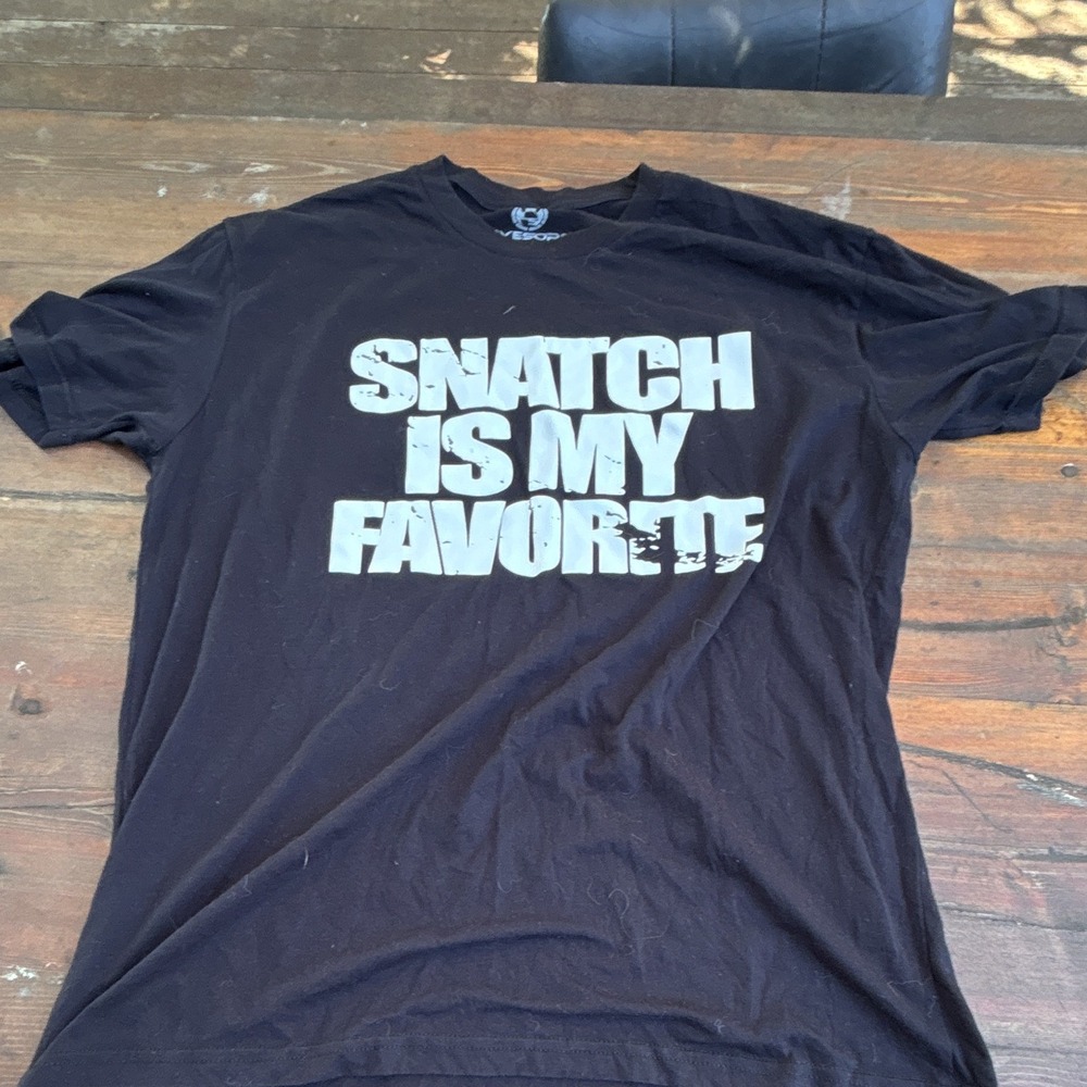 LiveSore Men's Black Graphic T-Shirt Crew Neck Short Sleeve Size XL "SNATCH"